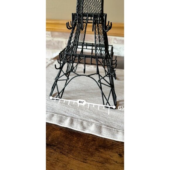 Eiffel Tower Metal Jewelry Holder With Multiple Hooks For Earrings & Necklaces - Picture 11 of 12